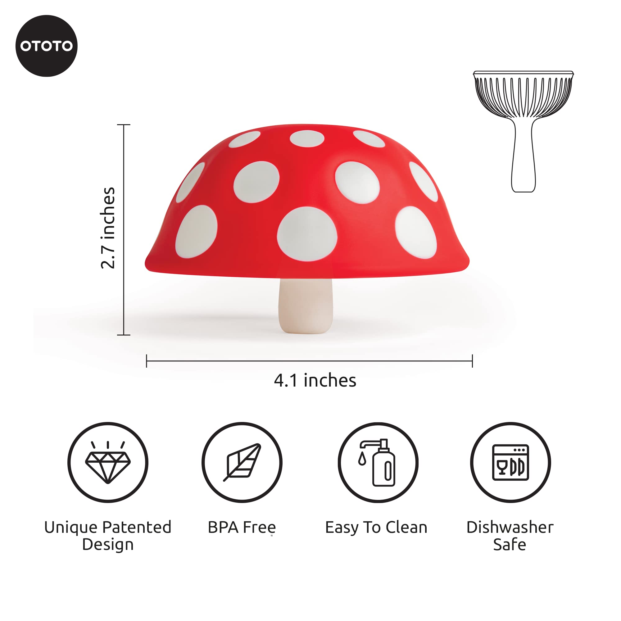 OTOTO Magic Mushroom Small and Magic Mushroom XL Foldable Kitchen Funnel - Bundle of 2 Fun Kitchen Gadgets - Image 5