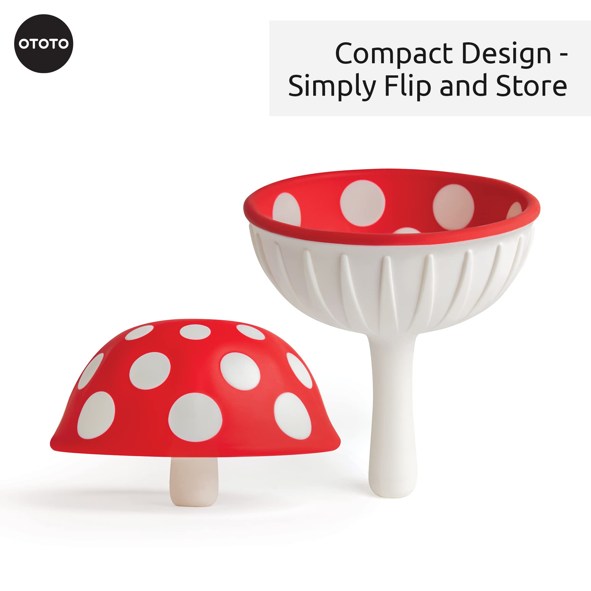 OTOTO Magic Mushroom Small and Magic Mushroom XL Foldable Kitchen Funnel - Bundle of 2 Fun Kitchen Gadgets - Image 6