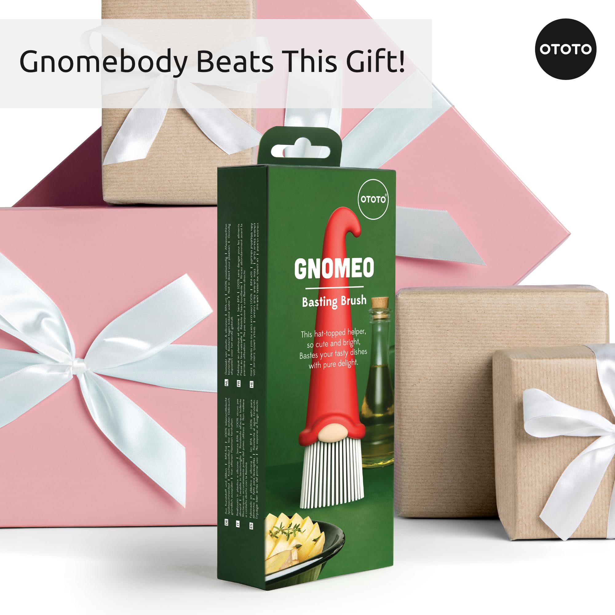 OTOTO Gnomeo Pastry Brush - Silicone Basting Brush for Cooking, Spread Oil Butter Sauce for BBQ Grill Baking, Gnomes Gifts for Women, Cute Funny Kitchen Gadgets - Image 7