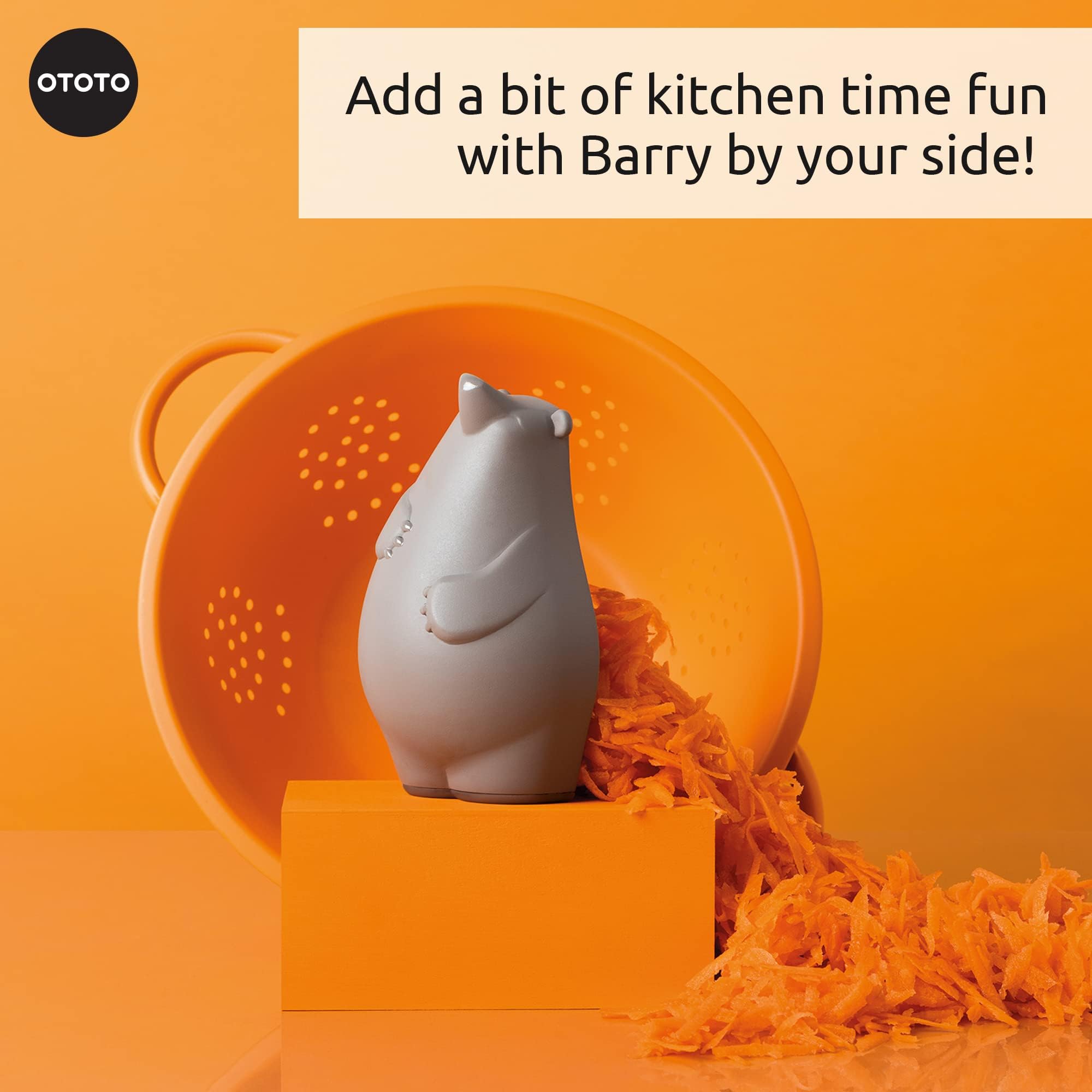 OTOTO Grater - Stainless Steel, BPA Free, Dishwasher Safe, Fun Kitchen Gadget, Vegetable Shredder, Cute Kitchen Gifts & Accessories (Barry The Bear Cheese Grater, Brown) - Image 7