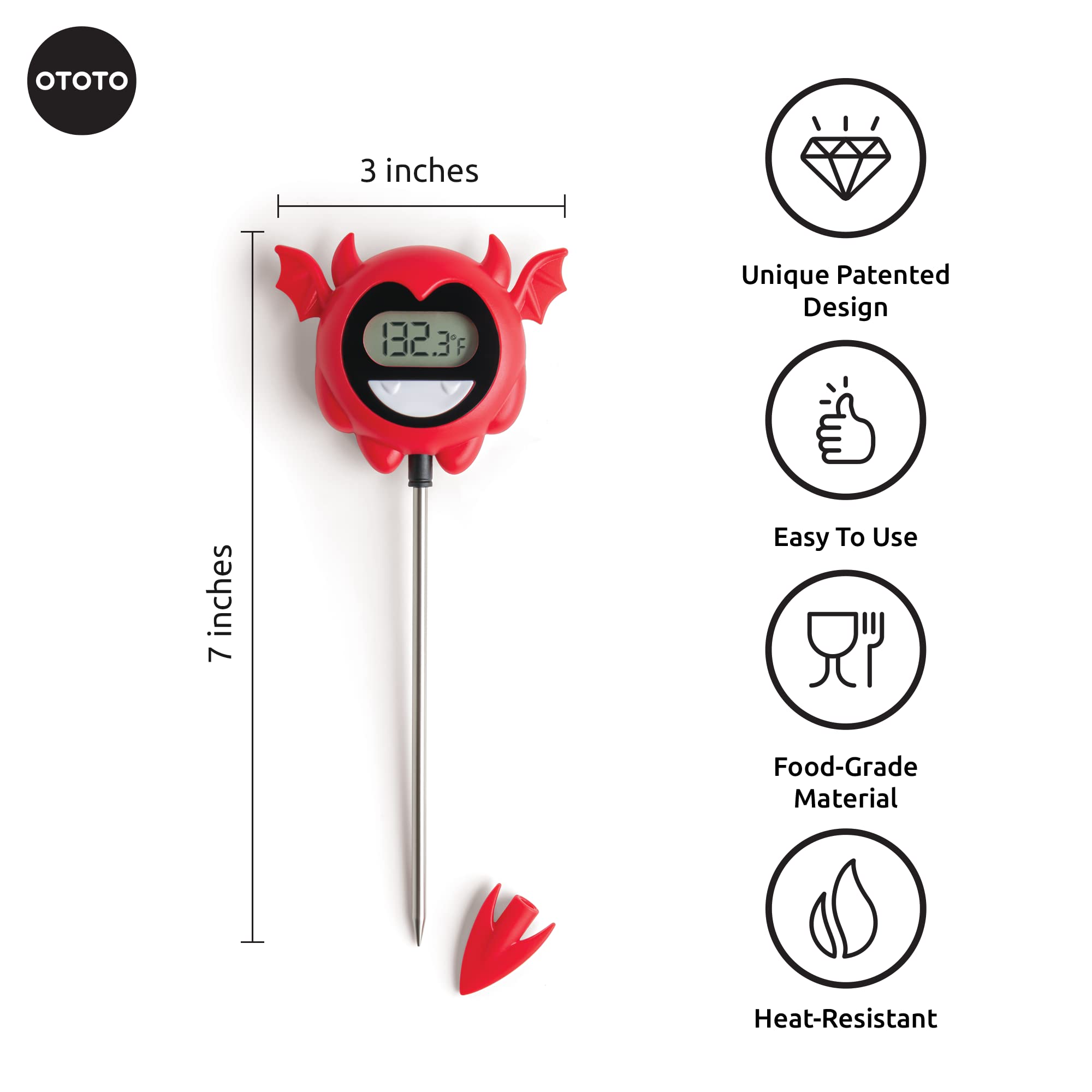 OTOTO Hell Done Halloween Meat Thermometer Digital - Spooky Food for Cooking, for Meat, Digital, Cooking Gifts, Cute Kitchen Gadgets - Image 4
