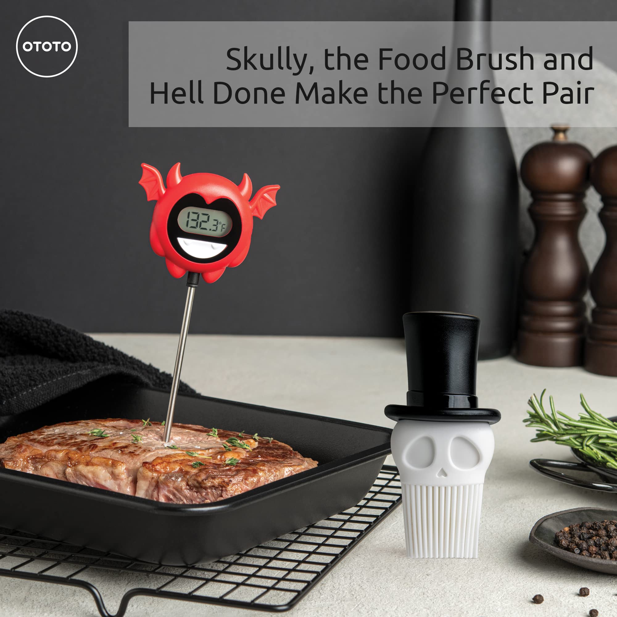 OTOTO Hell Done Halloween Meat Thermometer Digital - Spooky Food for Cooking, for Meat, Digital, Cooking Gifts, Cute Kitchen Gadgets - Image 7