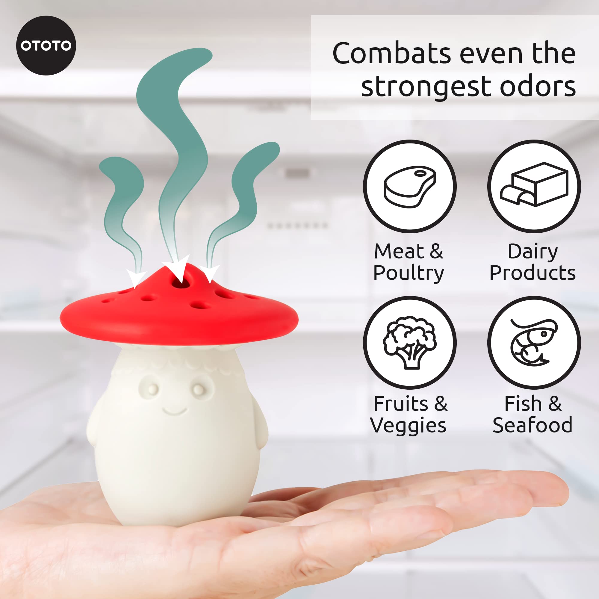 OTOTO Fun Guy Fridge Deodorizer + Big Mushroom Funnels for Filling Bottles (Bundle of 2) - Image 5