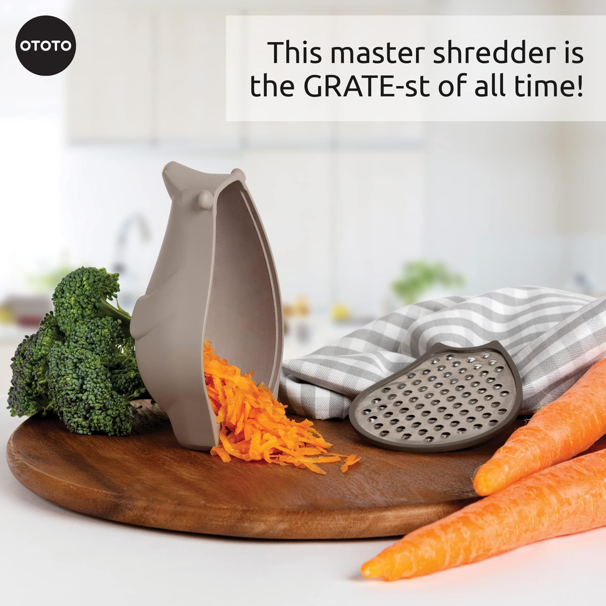OTOTO Grater - Stainless Steel, BPA Free, Dishwasher Safe, Fun Kitchen Gadget, Vegetable Shredder, Cute Kitchen Gifts & Accessories (Barry The Bear Cheese Grater, Brown) - Image 3
