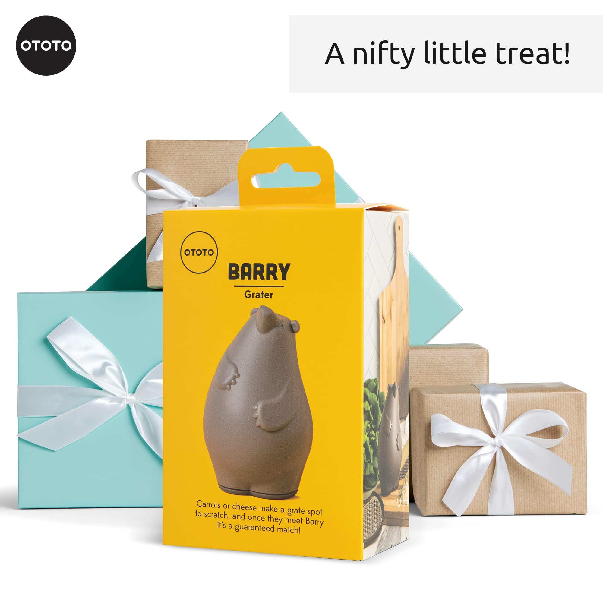 OTOTO Grater - Stainless Steel, BPA Free, Dishwasher Safe, Fun Kitchen Gadget, Vegetable Shredder, Cute Kitchen Gifts & Accessories (Barry The Bear Cheese Grater, Brown) - Image 6