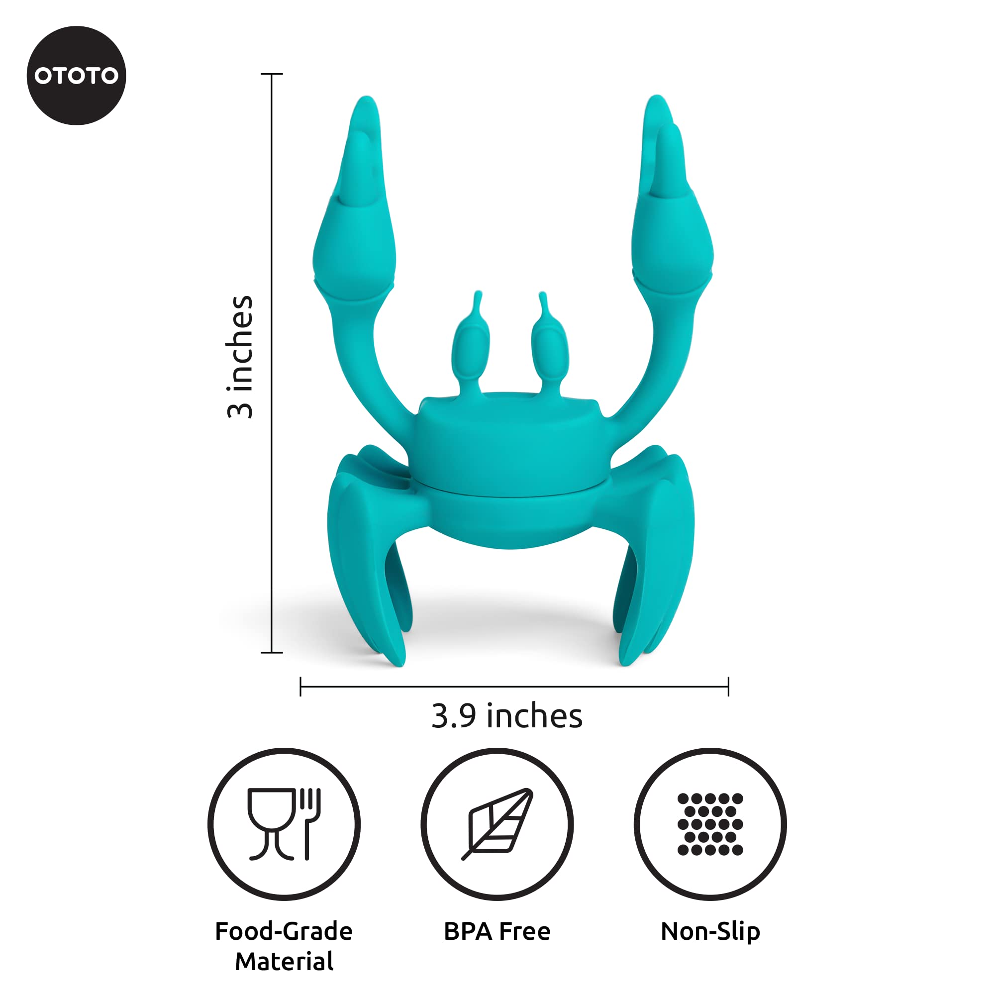 OTOTO Nessie Turquoise Original Nessie Ladle - Soup Ladle + Aqua the Crab Silicone Utensil Rest (Bundle of 2) - Image 6