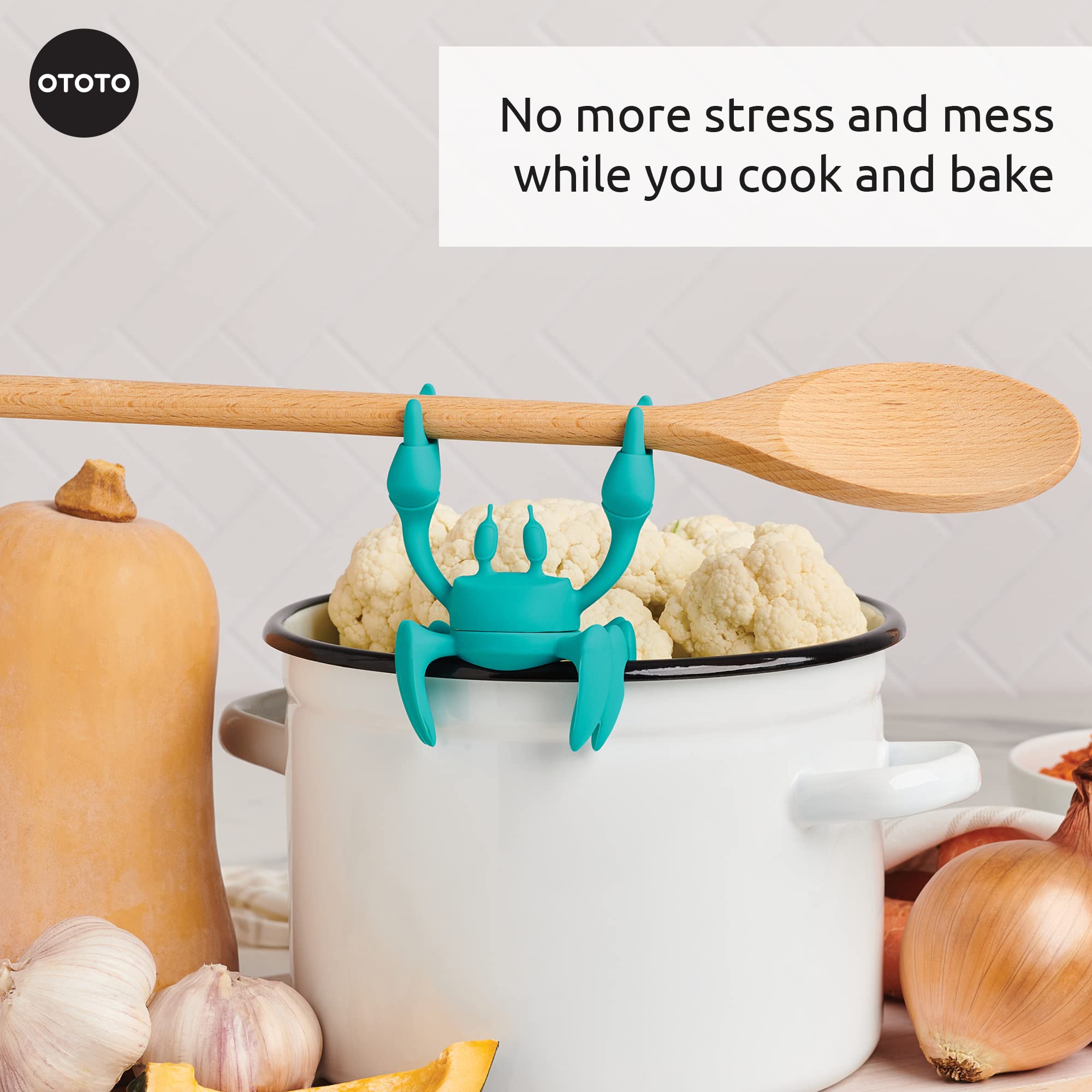 OTOTO Nessie Turquoise Original Nessie Ladle - Soup Ladle + Aqua the Crab Silicone Utensil Rest (Bundle of 2) - Image 7