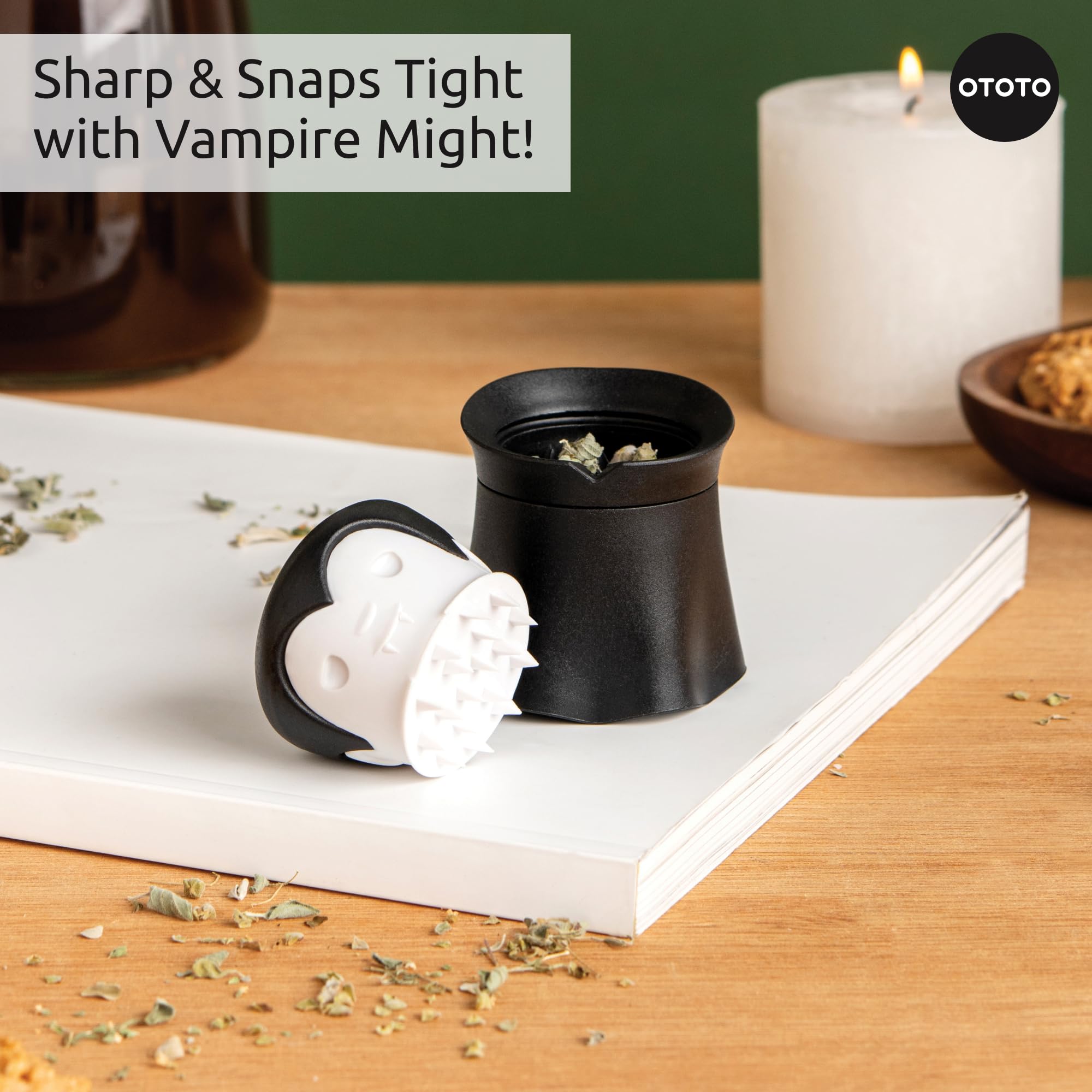 OTOTO New Grindula Herb Grinder - Dracula Gothic Manual Spice Grinder for Kitchen, Halloween Mini Spice Grinder, Unique Kitchen Gadgets, Goth Accessories, Spooky Goth Kitchen Gifts, Black - Image 4