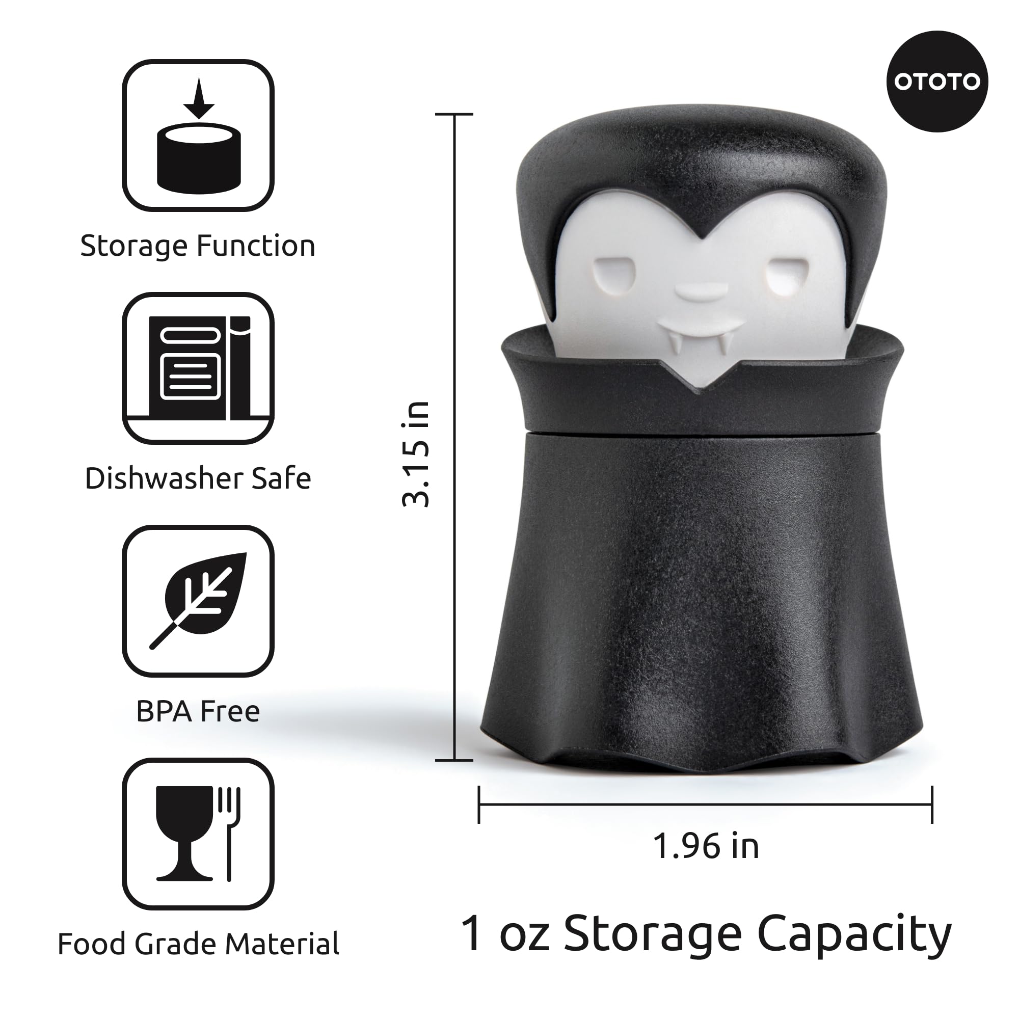 OTOTO New Grindula Herb Grinder - Dracula Gothic Manual Spice Grinder for Kitchen, Halloween Mini Spice Grinder, Unique Kitchen Gadgets, Goth Accessories, Spooky Goth Kitchen Gifts, Black - Image 5