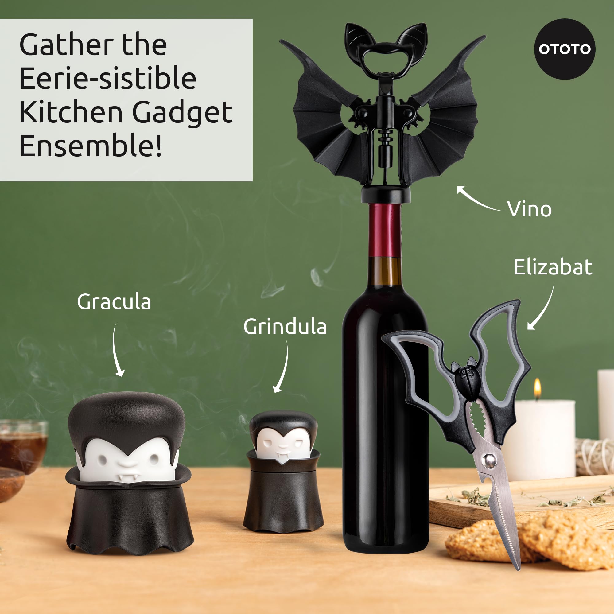 OTOTO New Grindula Herb Grinder - Dracula Gothic Manual Spice Grinder for Kitchen, Halloween Mini Spice Grinder, Unique Kitchen Gadgets, Goth Accessories, Spooky Goth Kitchen Gifts, Black - Image 8