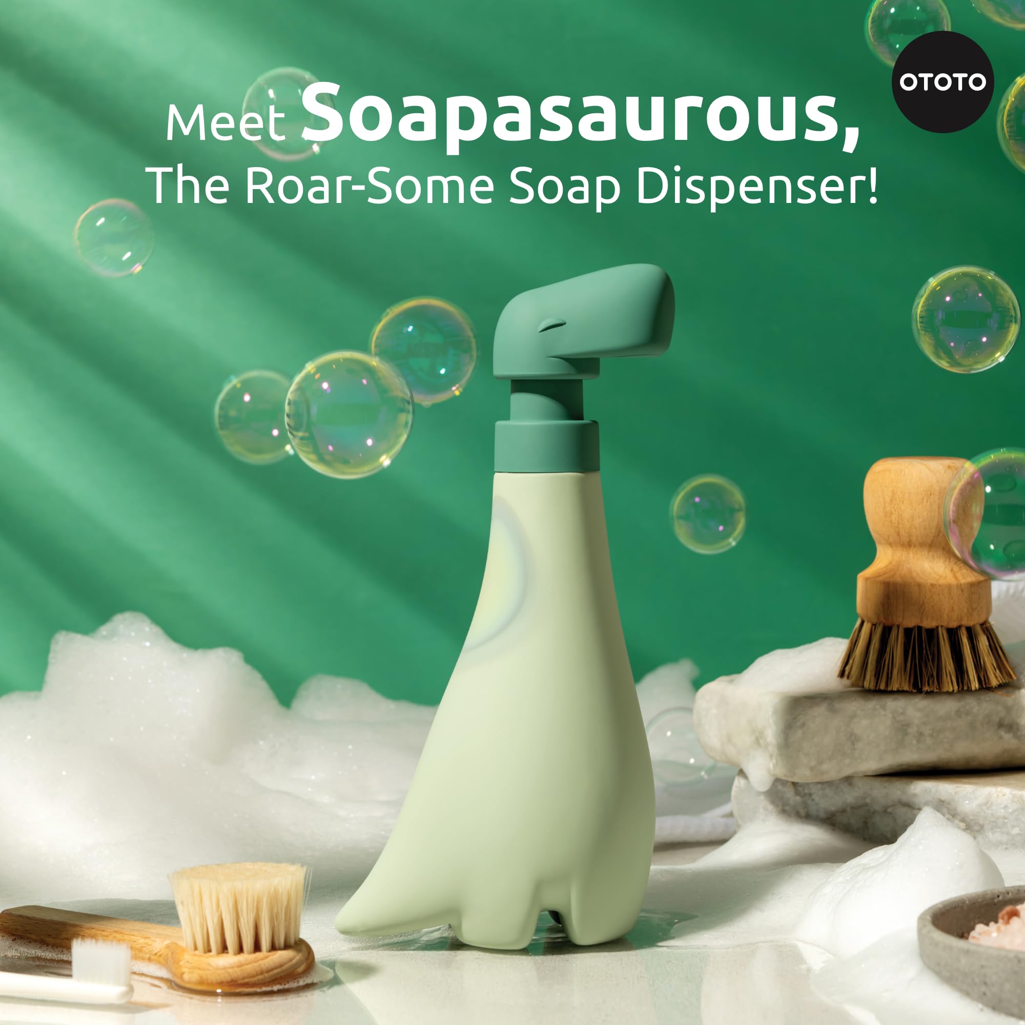 OTOTO New Soapasaurous Dino Hand Soap Dispenser - Cute Bathroom Accessories, Liquid Dish Soap Dispenser, Dinosaur, Cute Kitchen Accessories, Gifts for Kids - Image 3