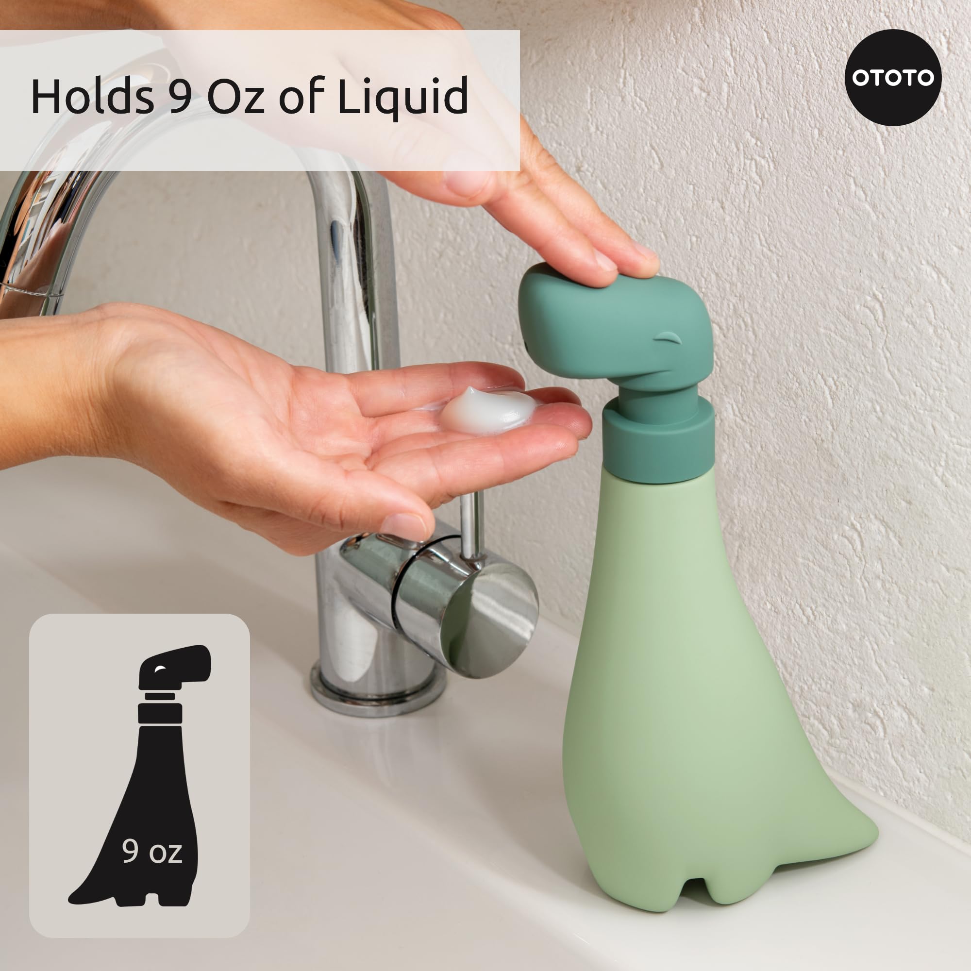 OTOTO New Soapasaurous Dino Hand Soap Dispenser - Cute Bathroom Accessories, Liquid Dish Soap Dispenser, Dinosaur, Cute Kitchen Accessories, Gifts for Kids - Image 5