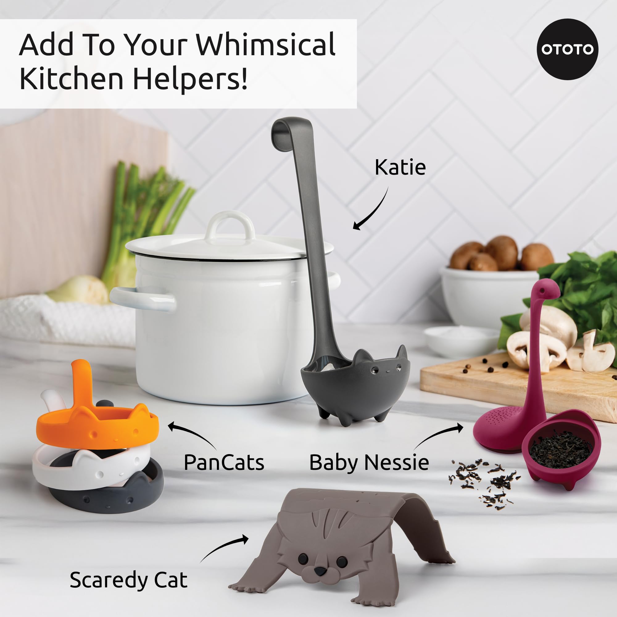 OTOTO PanCats Egg Ring Set of 3 - Silicone Egg Rings for Frying Eggs, Non Stick Fried Egg Cooker Ring, Cat Gifts for Cat Lovers, Cute Funny Kitchen Accessories Gadgets, Separator (Multicolor) - Image 8