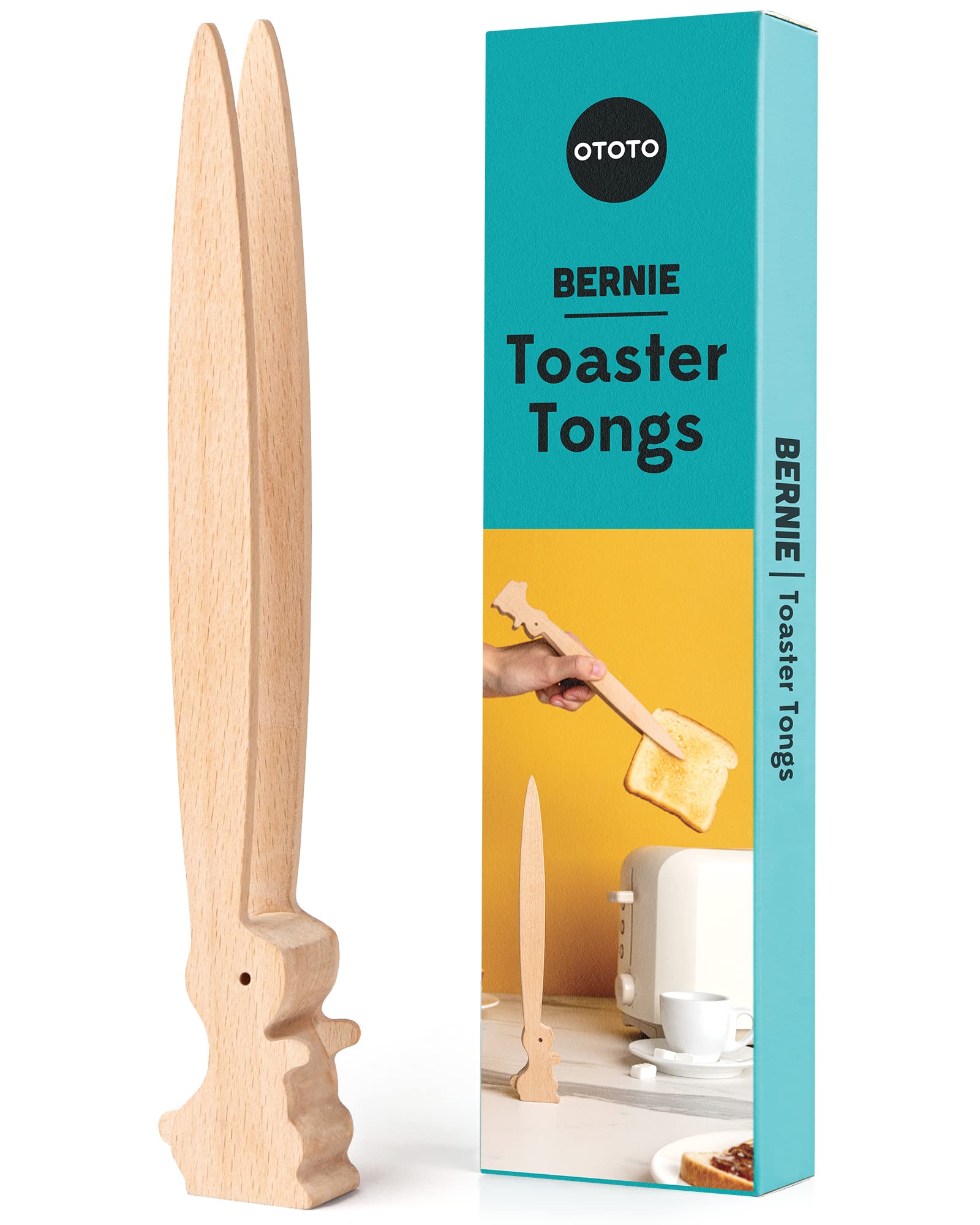 OTOTO Splatypus Jar Spatula for Scooping and Scraping & Bernie Bunny Toaster Tongs (Bundle of 2) - Image 5