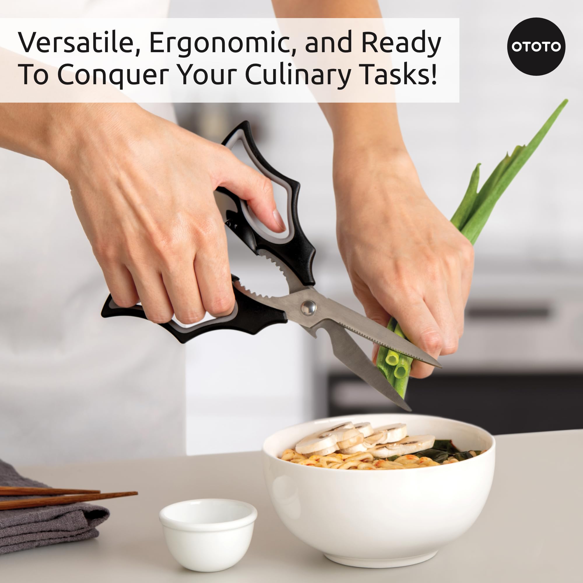 OTOTO Elizabat Kitchen Scissors - Halloween Goth Cute Bat Kitchen Shears, Gothic Scissors Utensils - Spooky Bats Halloween Gifts, Cute Gadgets, Kitchen Gadgets - Image 3